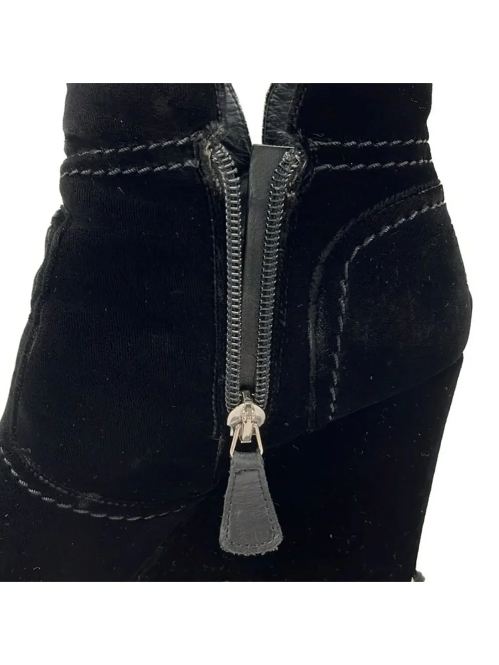 Chanel Short Boots Black Chain Wedge Sole Lambskin